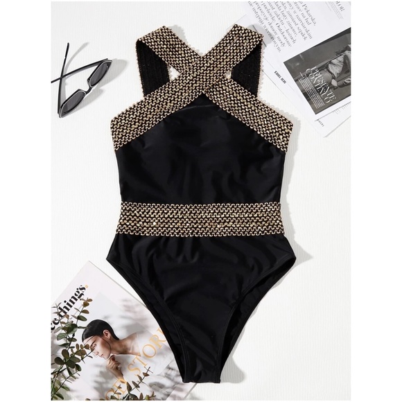 Criss Cross One Piece Monokini Swim Beach - Picture 10 of 10